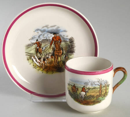 Herring Hunt The Hunt Red Flat Demitasse Cup & Saucer Set