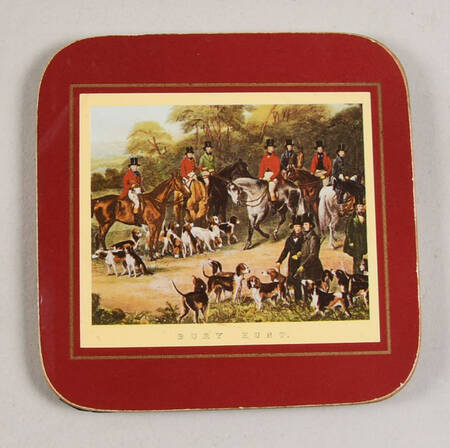 Herring Hunt The Hunt Red Square Corkback Coaster