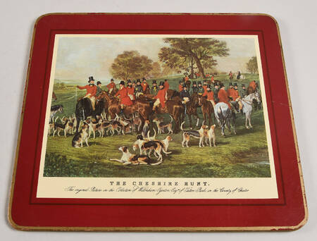 Herring Hunt The Hunt Red Rectangular Cork Back Trivet by Spode