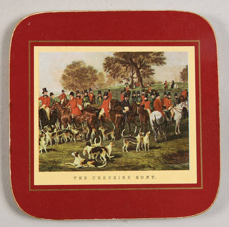 Herring Hunt The Hunt Red Square Corkback Coaster by Spode