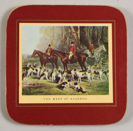 Herring Hunt The Hunt Red Square Corkback Coaster by Spode