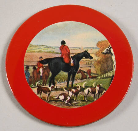 Herring Hunt The Hunt Red Round Cork Coaster by Spode