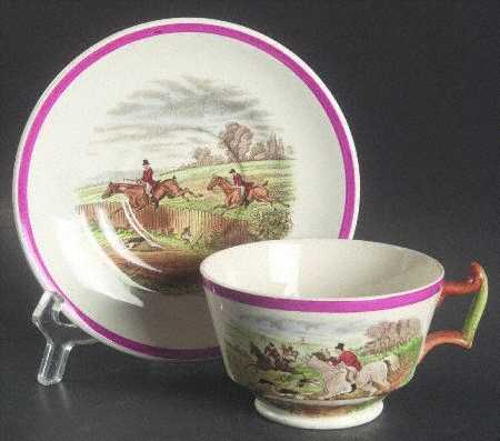 Herring Hunt The Hunt Red Footed Cup & Saucer Set by Spode