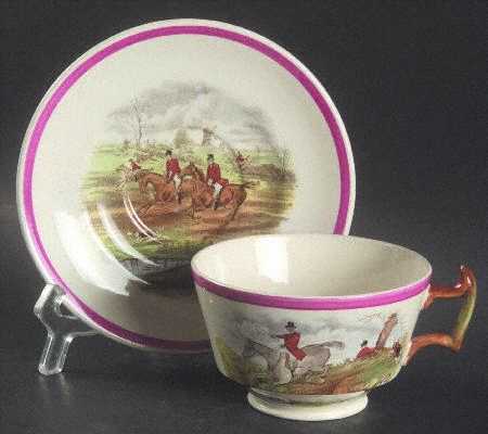 Herring Hunt The Hunt Red Footed Cup & Saucer Set by Spode