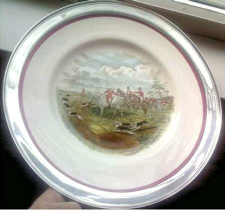 Herring Hunt The Hunt Red Sterling Rim Dinner Plate