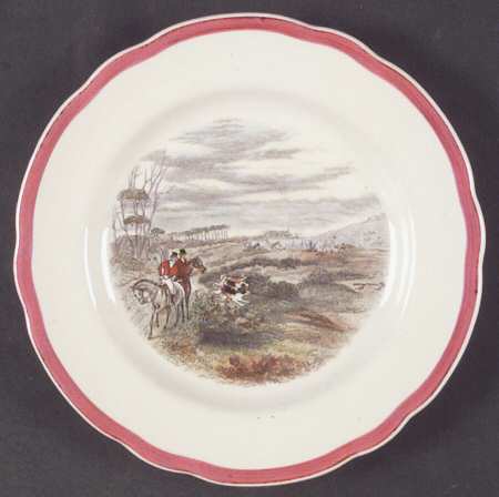 Herring Hunt The Hunt Red Bread & Butter Plate by Spode