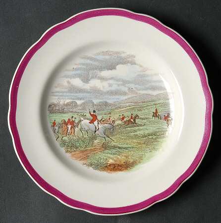 Herring Hunt The Hunt Red Bread & Butter Plate by Spode