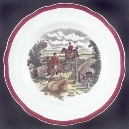 Herring Hunt The Hunt Red Bread & Butter Plate by Spode