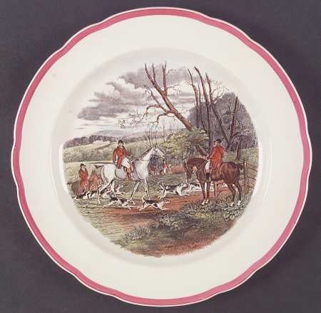 Herring Hunt The Hunt Red Dinner Plate by Spode
