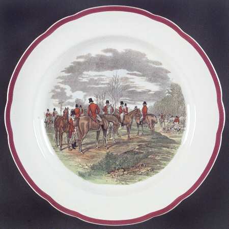Herring Hunt The Hunt Red Dinner Plate by Spode