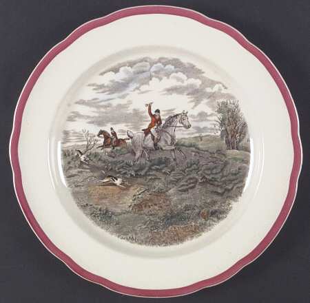 Herring Hunt The Hunt Red Dinner Plate by Spode