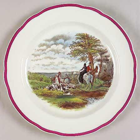 Herring Hunt The Hunt Red Dinner Plate by Spode