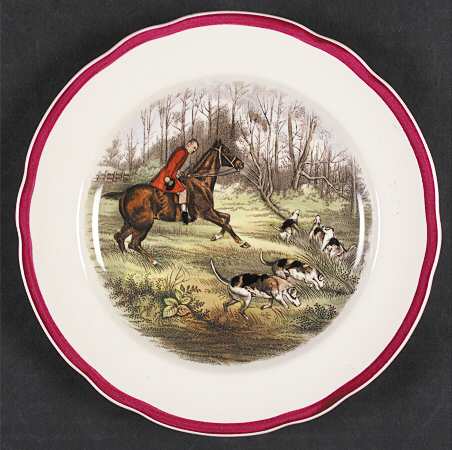 Herring Hunt The Hunt Red Salad Plate by Spode