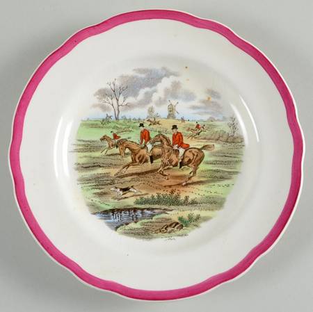 Herring Hunt The Hunt Red Bread & Butter Plate by Spode