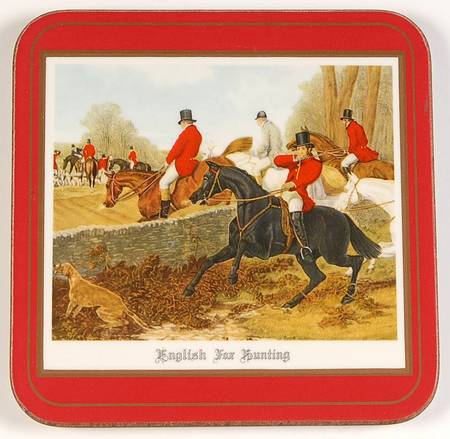 Herring Hunt The Hunt Red Square Corkback Coaster