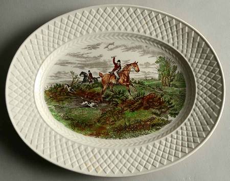 Herring Hunt (Mansard Shape) 11" Oval Serving Platter