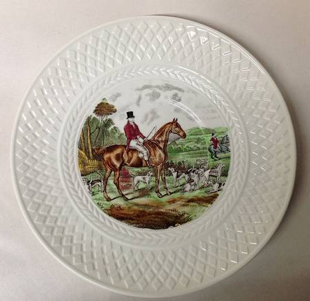 Herring Hunt (Mansard Shape) Saucer for Footed Cream Soup Bowl