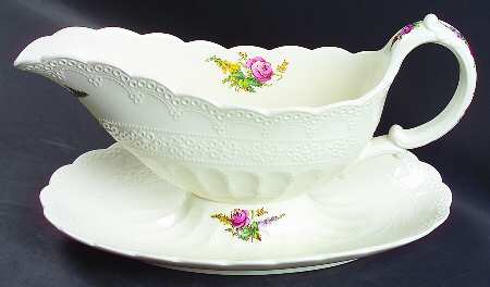 Heath & Rose (Jewel Shape) Gravy Boat with Attached Underplate
