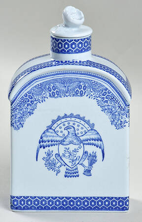 Heritage Blue Tea Caddy & Lid