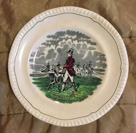 Hunt Scenes (Green Ring) Bread & Butter Plate