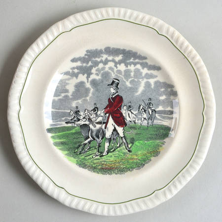 Hunt Scenes (Green Ring) Bread & Butter Plate