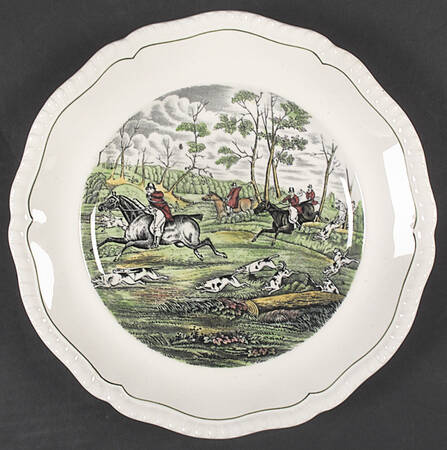 Hunt Scenes (Green Ring) Luncheon Plate