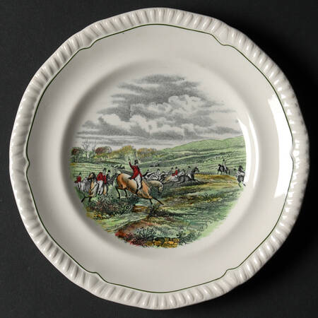 Hunt Scenes (Green Ring) Bread & Butter Plate