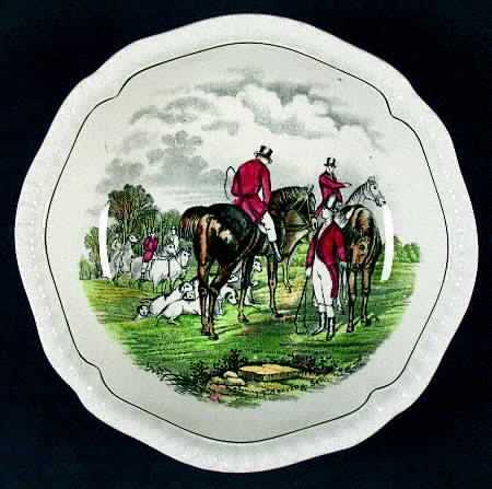 Hunt Scenes (Green Ring) Coupe Cereal Bowl