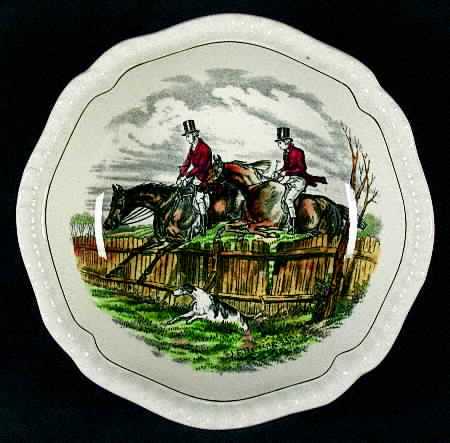 Hunt Scenes (Green Ring) Coupe Cereal Bowl