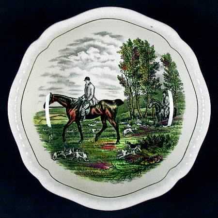 Hunt Scenes (Green Ring) Coupe Cereal Bowl