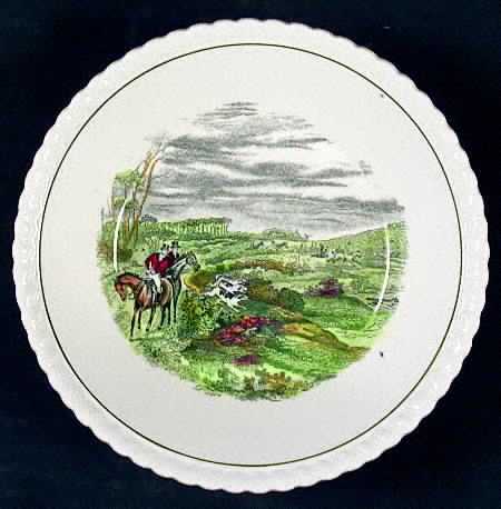Hunt Scenes (Green Ring) Fruit/Dessert (Sauce) Bowl