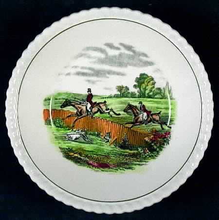Hunt Scenes (Green Ring) Fruit/Dessert (Sauce) Bowl