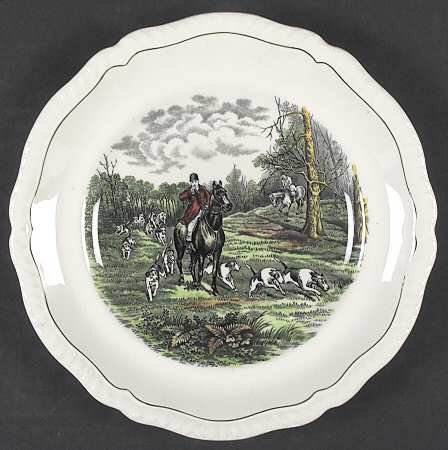Hunt Scenes (Green Ring) Salad Plate
