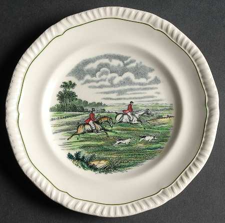 Hunt Scenes (Green Ring) Bread & Butter Plate