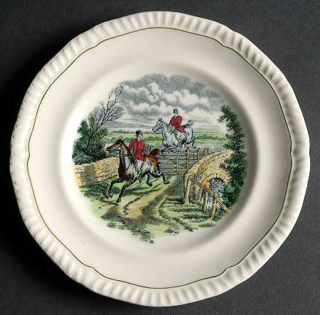 Hunt Scenes (Green Ring) Bread & Butter Plate