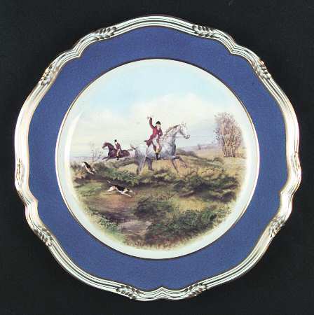 Hunting Scenes Cobalt Blue Dinner Plate