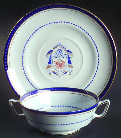 Independence Footed Cream Soup Bowl & Saucer Set