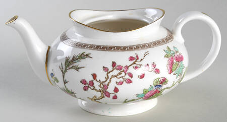 Indian Tree (Smooth, Gold Trim) Mini Teapot No Lid