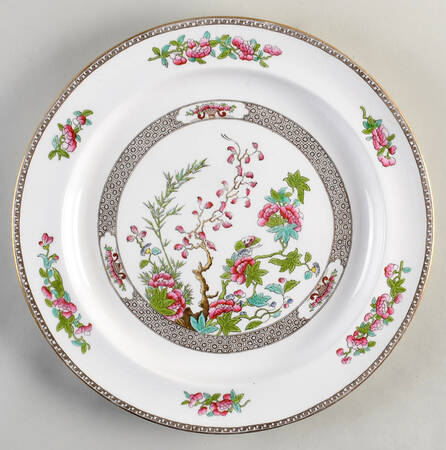 Indian Tree (Smooth, Gold Trim) 14" Chop Plate (Round Platter)