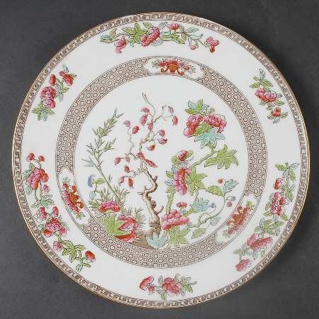 Indian Tree (Smooth, Gold Trim) Coupe Luncheon Plate