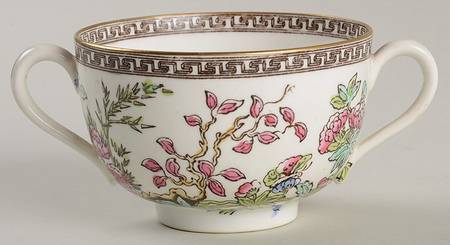 Indian Tree (Smooth, Gold Trim) Footed Bouillon Cup