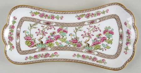 Indian Tree (Smooth, Gold Trim) Rectangular Tray