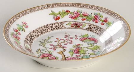 Indian Tree (Smooth, Gold Trim) Fruit/Dessert (Sauce) Bowl