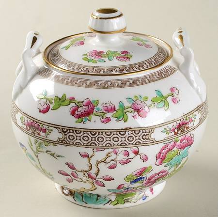 Indian Tree (Smooth, Gold Trim) Sugar Bowl & Lid