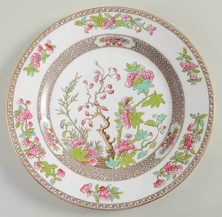 Indian Tree (Smooth, Gold Trim) Luncheon Plate