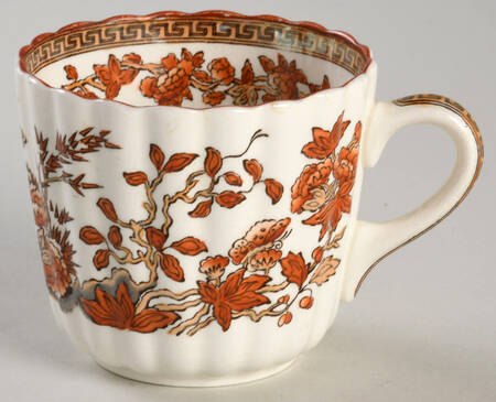 Indian Tree (Orange Rust, Scallop, Red Trim) Flat Cup