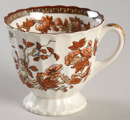 Indian Tree (Orange Rust, Scallop, Red Trim) Footed Cup