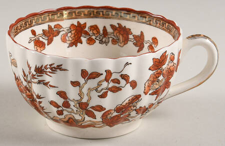 Indian Tree (Orange Rust, Scallop, Red Trim) Footed Cup
