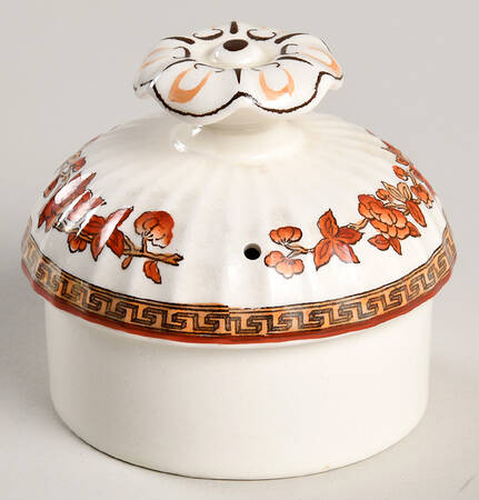 Indian Tree (Orange Rust, Scallop, Red Trim) Lid for Coffee Pot