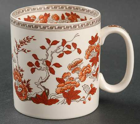 Indian Tree (Orange Rust, Scallop, Red Trim) Mug